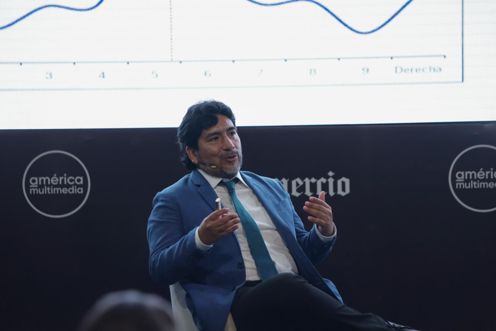 Carlos Meléndez en el foro electoral organizado por El Comercio y América Multimedia. Foto: Hugo Pérez | @photo.gec