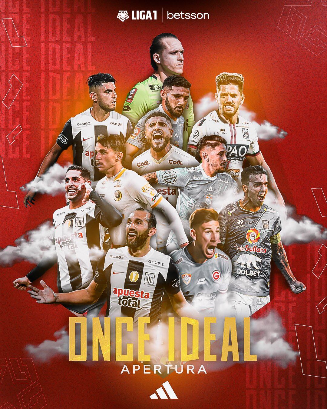 Liga 1 compartió el equipo ideal del Apetrtura 2023 (@ligafutprof)