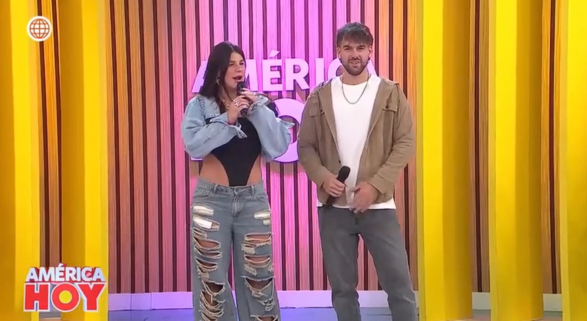 Macarena Vélez se luce feliz junto al argentino. (Foto: América Hoy)