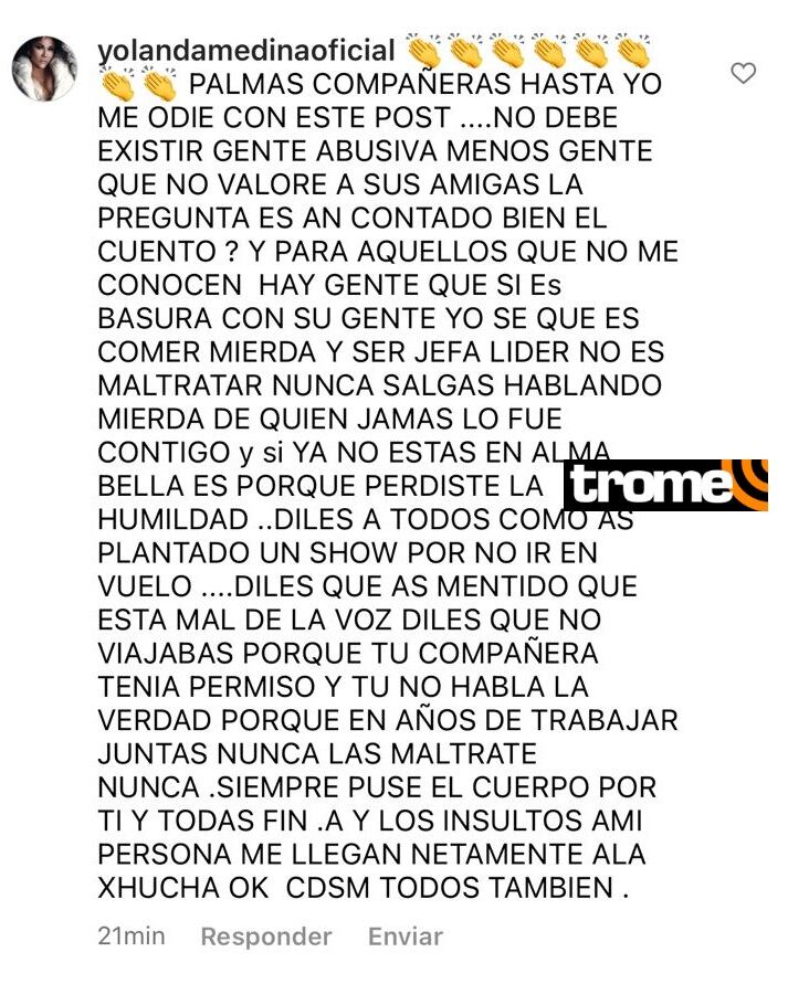 Yolanda Medina enfrenta acusaciones en Alma Bella.