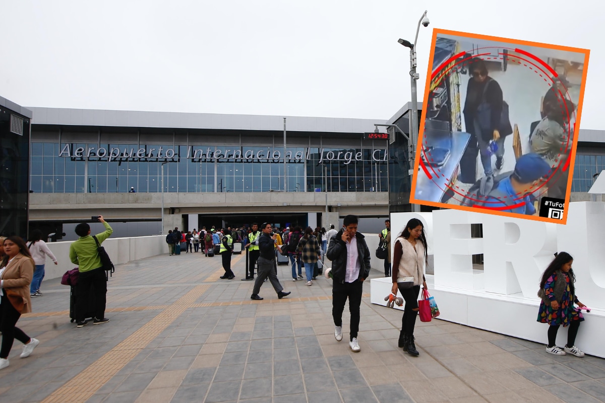 Cámaras de seguridad del aeropuerto registraron el preciso momento del robo a turistas. (@phote.gec/ Cámaras de seguridad)
