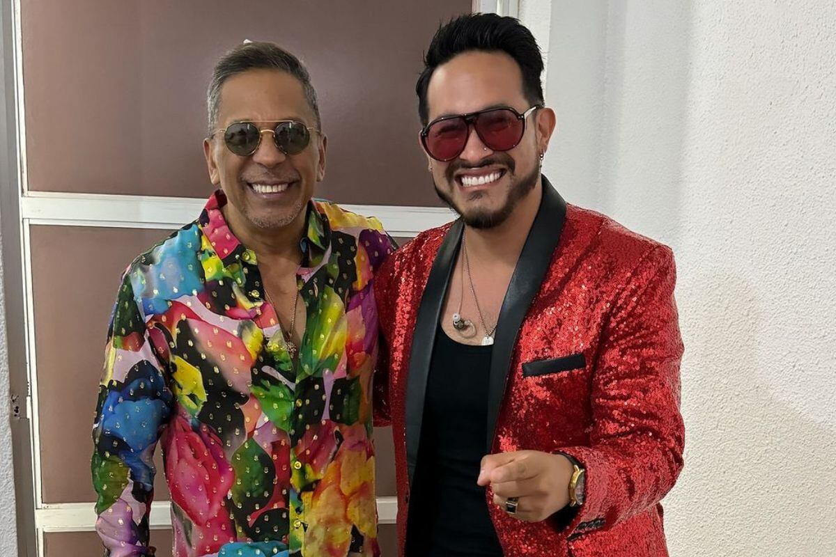 Coti Loyola junto al músico colombiano Alberto Barros.