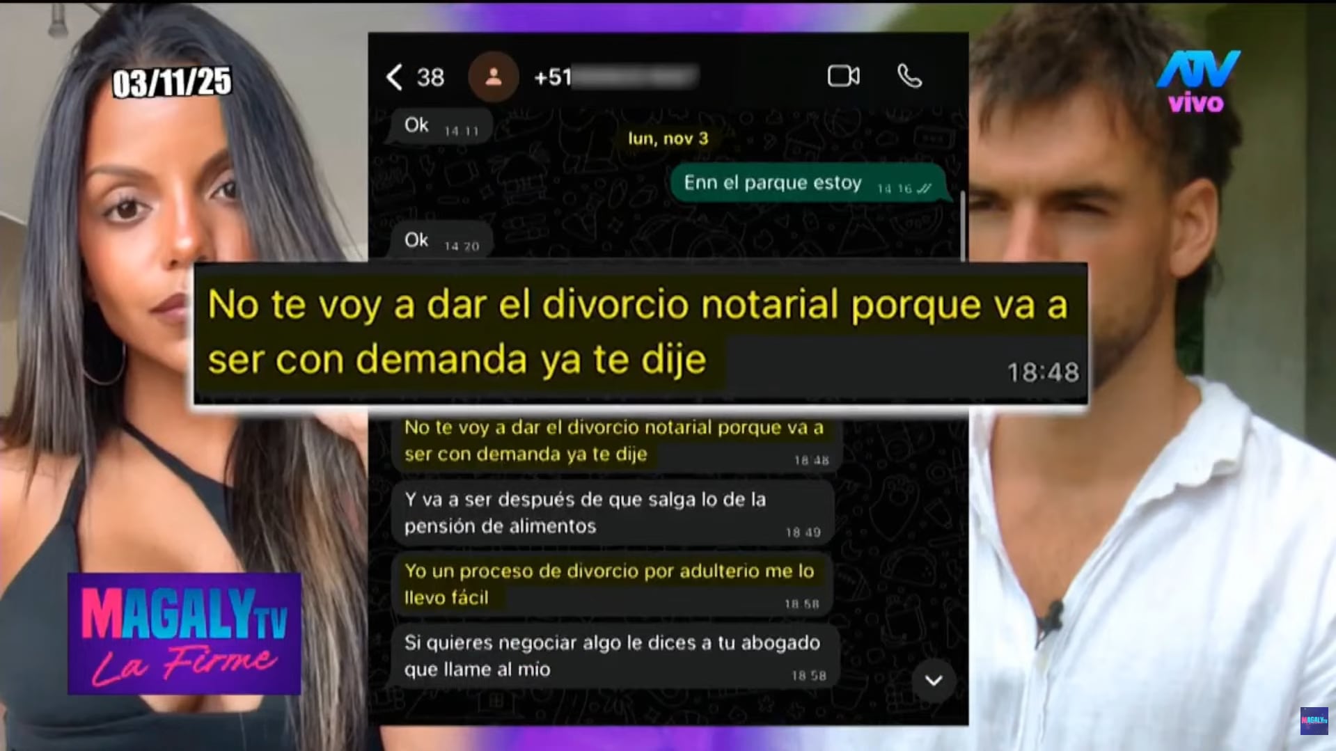 La 'Nena' revela cuál sería la razón por la que se divorciará de Juan Ichazo. (Fuente: ATV)