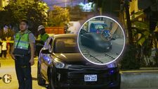 Sicarios cribillan a chofer y su novia se salva al lanzarse de auto en Santa Anita