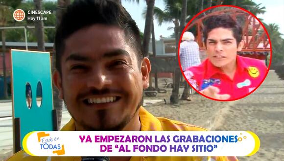 Erick Elera en grabaciones de "Al fondo hay sitio"