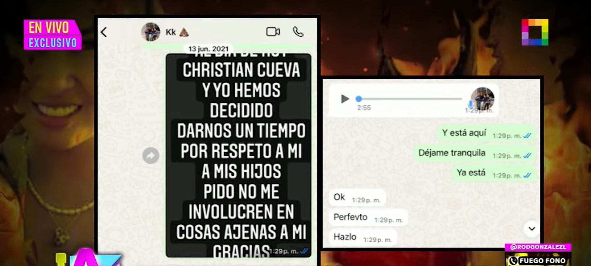 Chats que tuvo la trujillana con Christian Cueva tras enterarse de la infidelidad con Nadeska Widausky. (Foto: Willax)