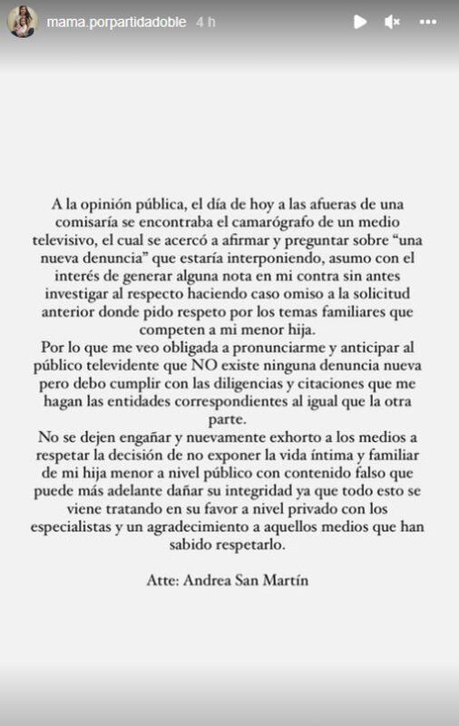 Andrea San Martín rechaza nueva denuncia contra Juan Víctor Sánchez