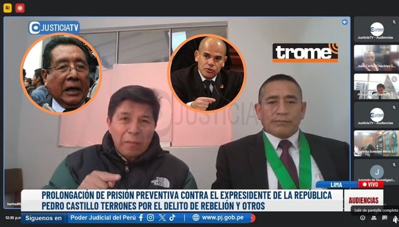 Mario Amoretti y Ernesto Álvarez Miranda respalan ampliación de prisión preventiva contra Pedro Castillo. (Foto: Justicia TV/Composición)