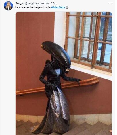 Memes sobre la cucaracha en el Met Gala 2023. (Foto: @sergioandresbm).