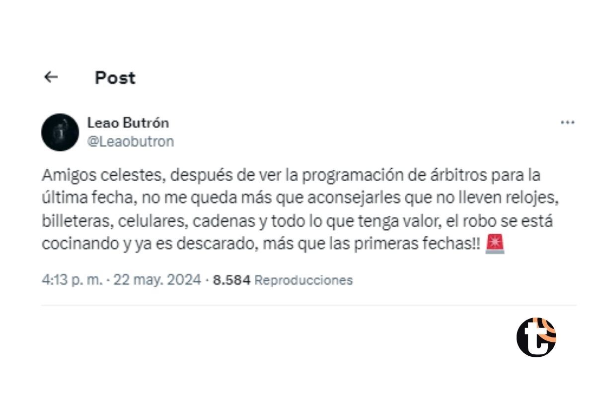 Exfigura de Alianza Lima descargó su teoría de conspiración desderedes sociales (@leaobutrón)