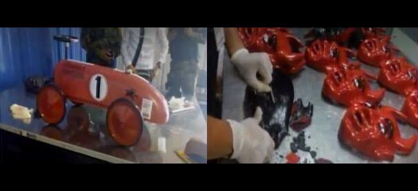La droga era camuflada en estos productos luego de un procedimiento químico. (Captura América TV)