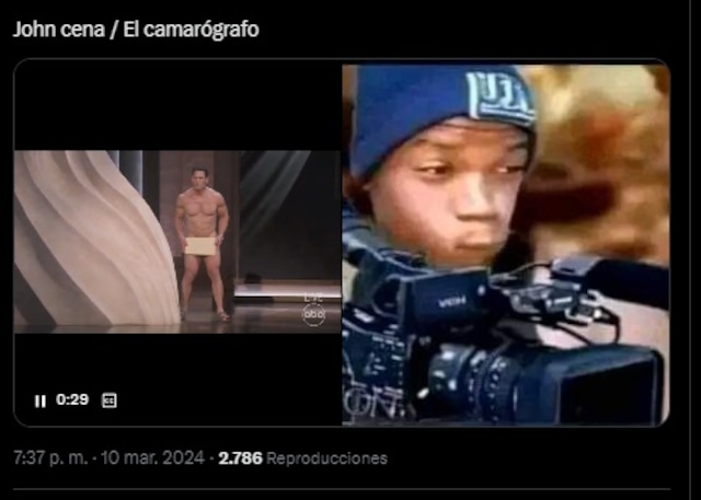 Usuarios reaccionaron al desnudo de John Cena y a otros sucesos del Oscar 2024 con divertidos memes.