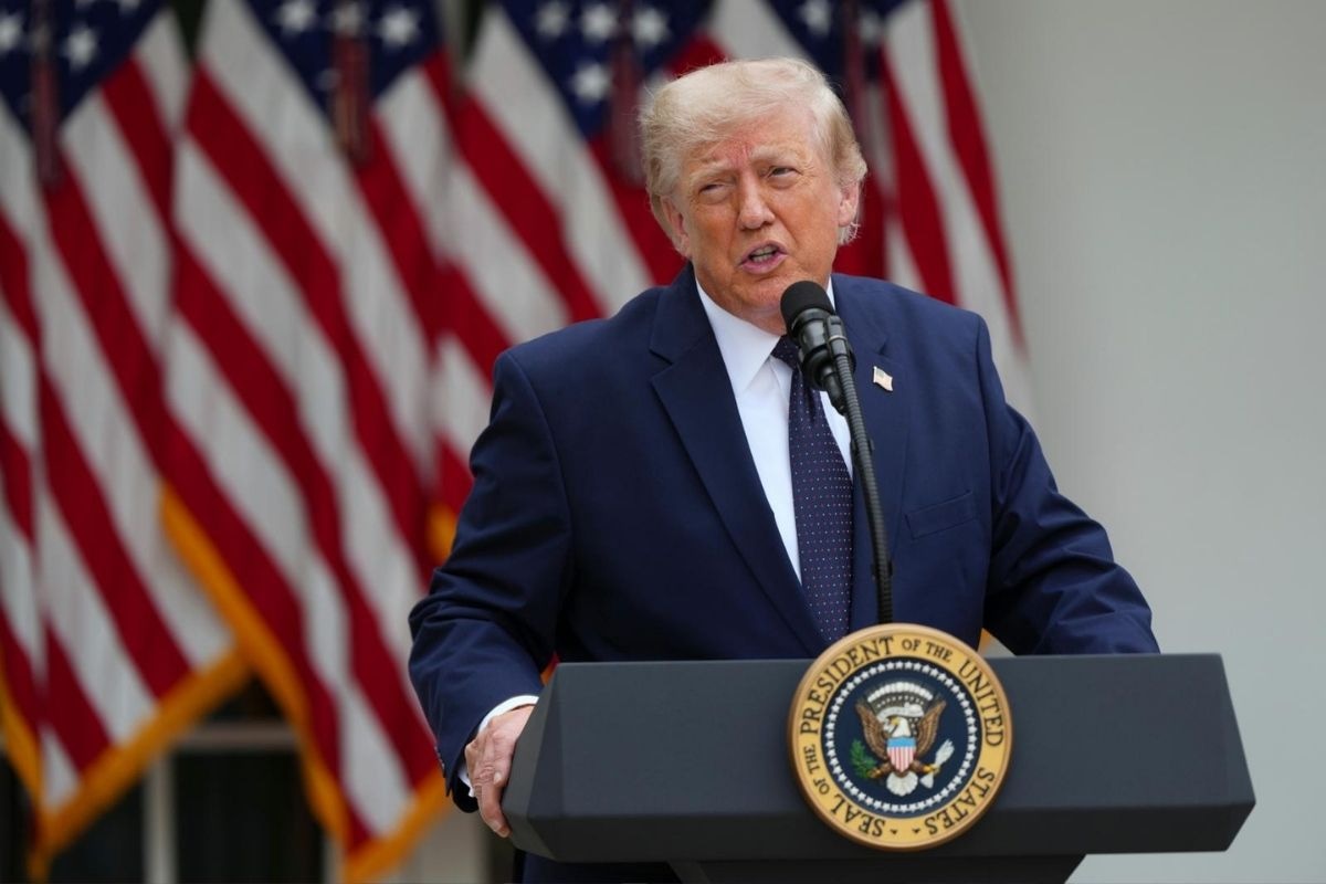 Donald Trump pidió a la FIFA 'reconsiderar' expulsión de Folarin Balogun. (AP Photo/Julia Demaree Nikhinson)