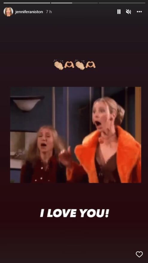 Este fue el video que subió Jennifer Aniston con cariño hacia Lisa Kudrow. (Foto: @jenniferaniston / Instagram)
