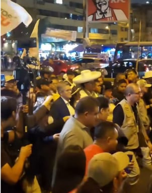 Roberto Sánchez encabezó marcha en el Centro de Lima.