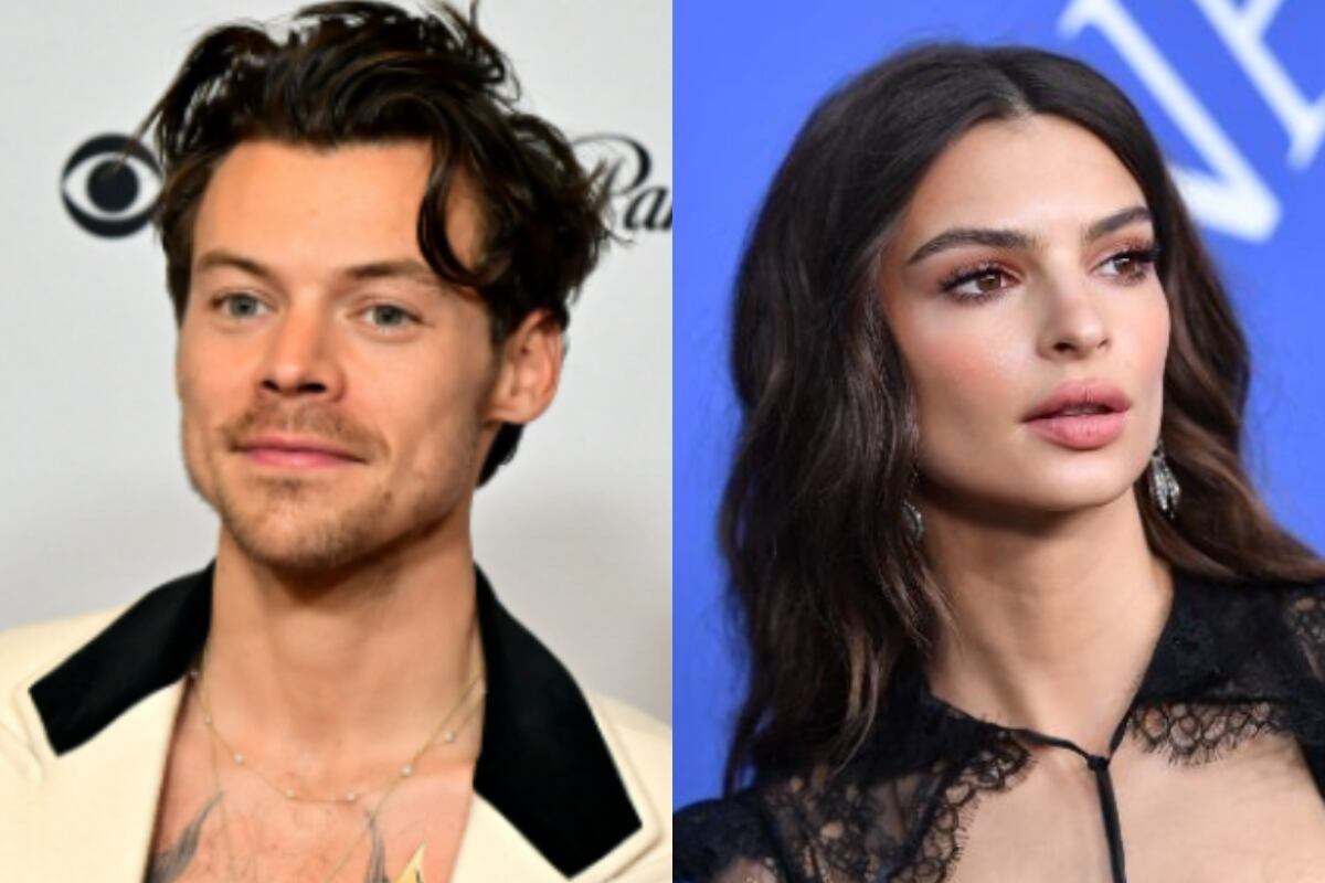 Emily Ratajkowski habló sobre el beso con Harry Styles. (AFP | Composición)