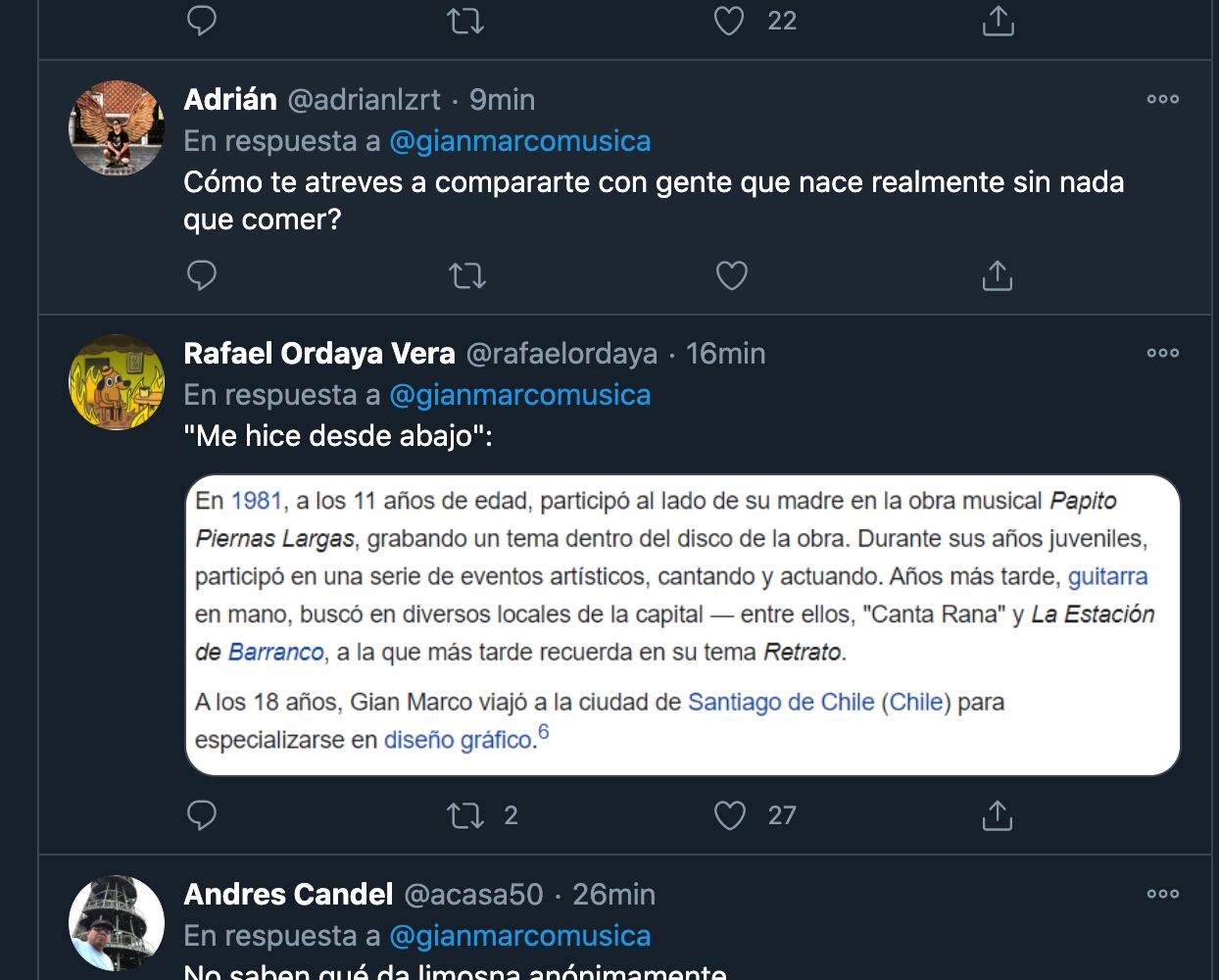 Gian Marco recibe críticas por decir que se hizo desde abajo