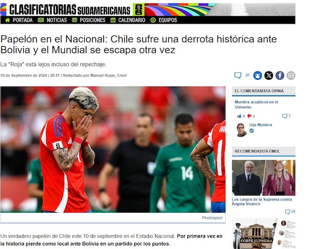 Los diarios chilenos criticaron duramente a Ricardo Gareca tras la histórica derrota en casa ante Bolivia.