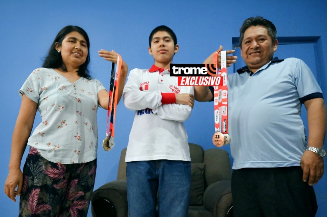 Ángel Hans Vilca Caqui obtuvo varias medallas en su etapa escolar y en menos de un año ha ingresado a cuatro universidades públicas, de alta competencia. (Entrevista y foto composición: Isabel Medina / Trome).