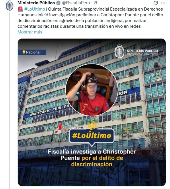 Ministerio Pública decide investigar a Cristorata por el delito de discriminación.