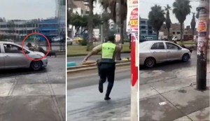 Conductor de colectivo arrastra a policía durante intervención en Los Olivos