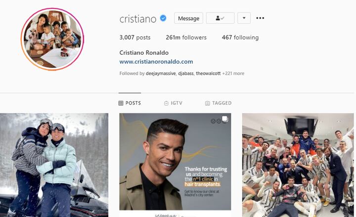 Cristiano Ronaldo insuperable en redes sociales (captura)