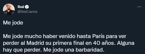 Ibai Llanos calentó la final de la Champions con provocador tuit (@ibaillanos)