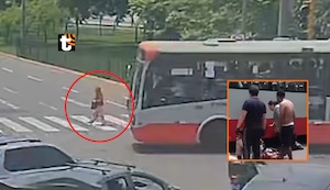 ¡Terrible! Mujer de 70 años es atropellada por bus del Corredor Rojo en La Molina y cámara capta accidente