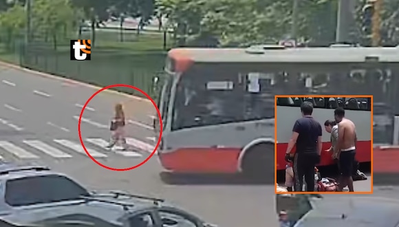 TROME - ¡Terrible! Mujer de 70 años es atropellada por bus del Corredor Rojo en La Molina y cámara capta accidente