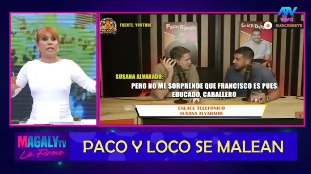 Magaly Medina en contra de Paco Bazán por pregunta incómoda a Susana Alvarado.