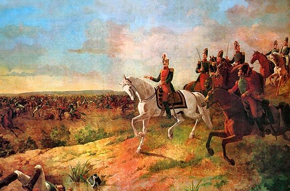 La batalla de Junín se libró el 6 de agosto de 1824 durante la guerra de emancipación contra la monarquía española. |