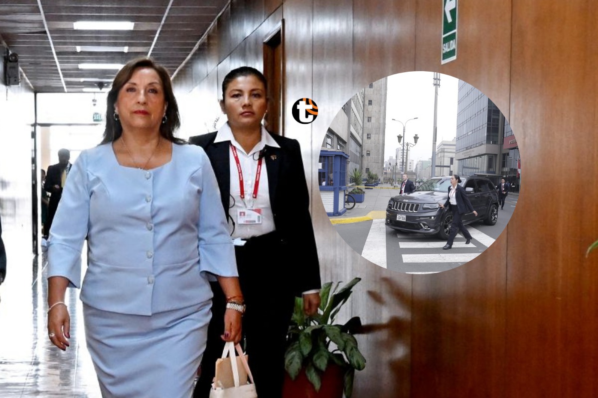 Dina Boluarte llegó poco antes de las 9 de la mañana a su cita en la sede del Ministerio Público. Fotos: Fiscalía / Hugo Pérez.