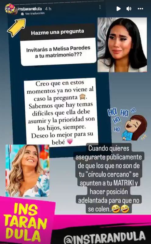 Ethel Pozo responde si Melissa Paredes será invitada a su boda