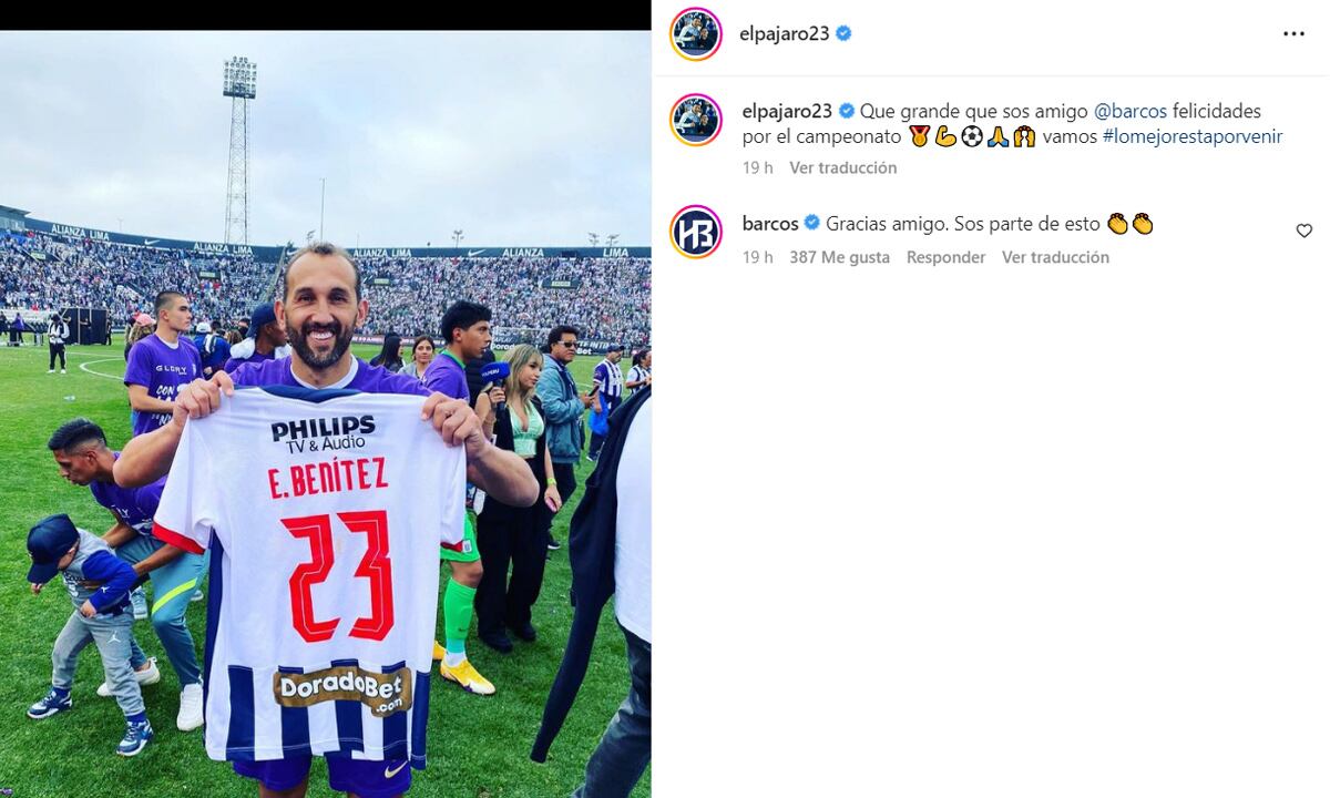 Los hinchas de Alianza Lima se emocionaron con la publicación de Edgar Benítez.