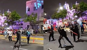 ¡Batalla campal durante procesión del Señor de los Milagros! Ambulantes y fiscalizadores se enfrentan a palazos y pedradas en av. Tacna