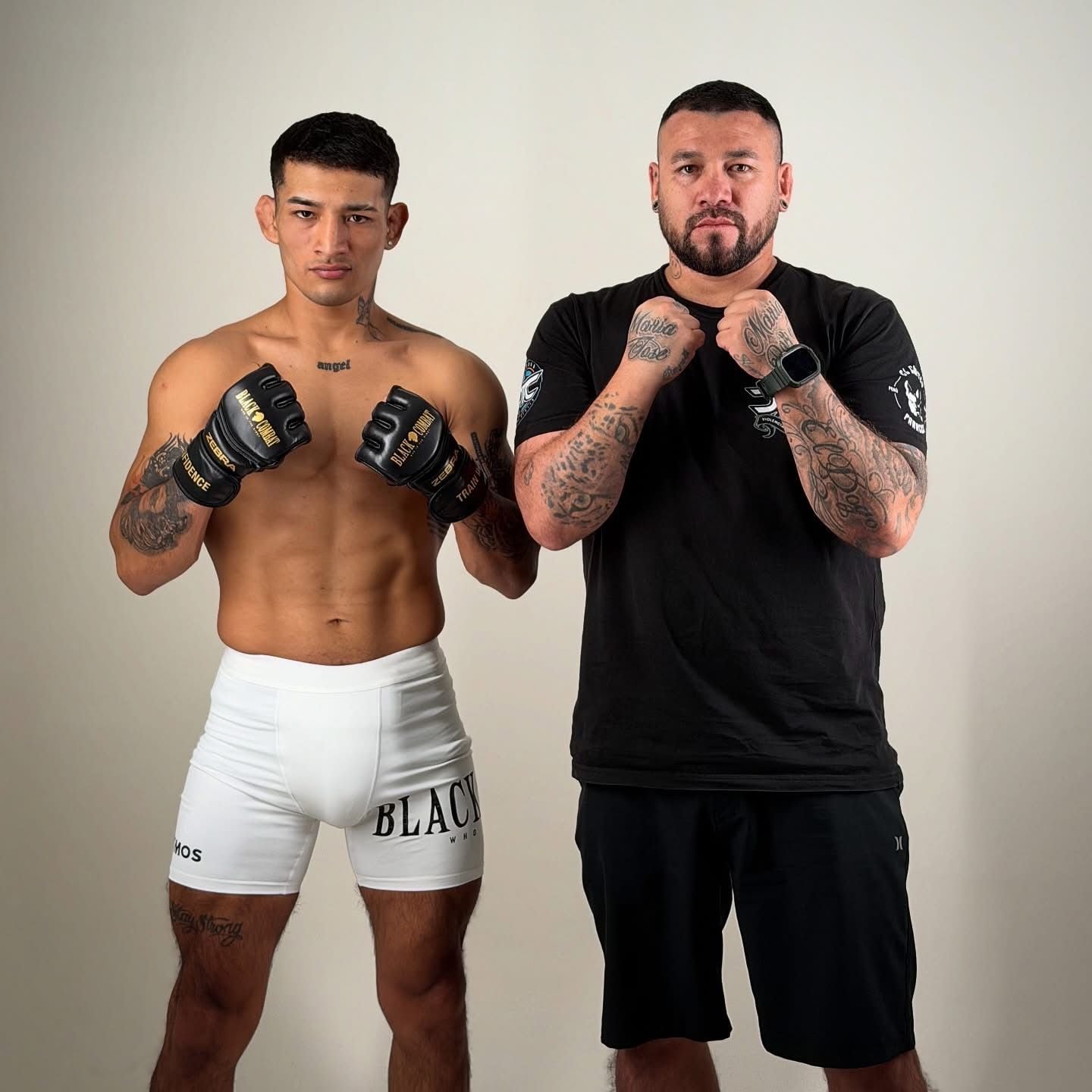 Miguel Meza y su entrenador Yesus Morán. (@gyodok_goat)