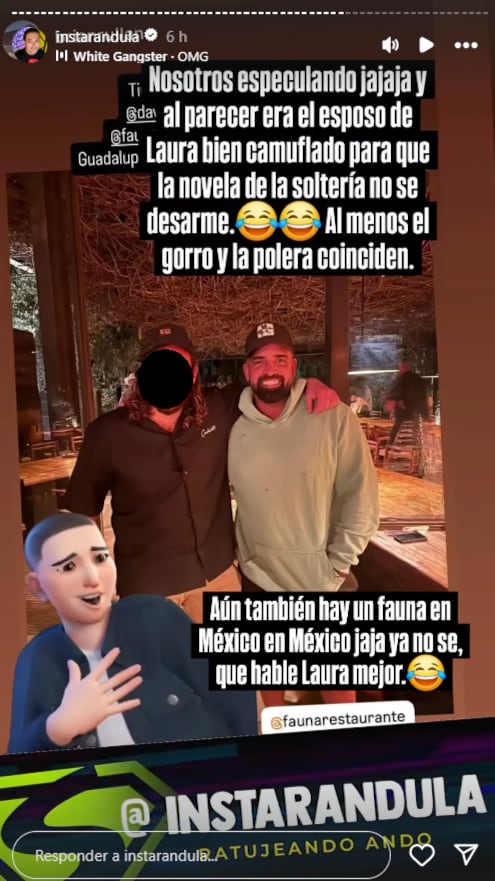 Exesposo de Laura Spoya luce un look muy similar al que tiene el hombre misterioso.