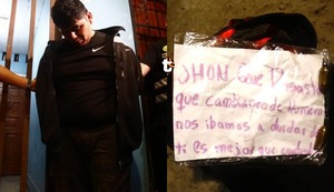 Extorsionador cae con dinamita, balas y nota de amenaza a una cuadra de la casa del alcalde de Comas
