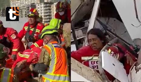Bomberos peruanos rescatan con vida a mujer de 60 años que pasó tres días atrapada en los escombros tras ...