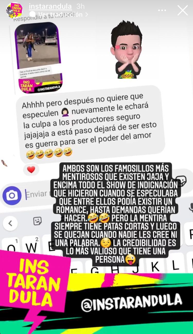 Samu Suárez critica a Lucina Fuster y Patricio Parodi. Foto: Captura