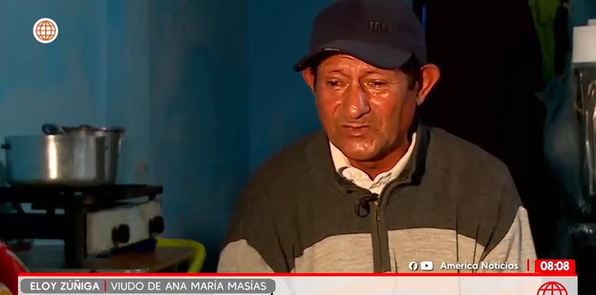 Eloy Zuñíga recuerda cómo su esposa fue atropellada hace un mes. (Fuente: América Noticias)