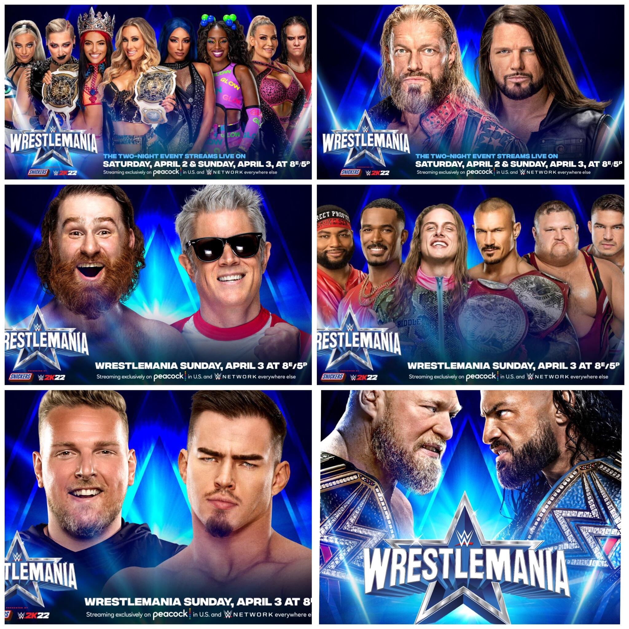 Cartelera de Wrestlemania 38 Noche 2. Foto: WWE.