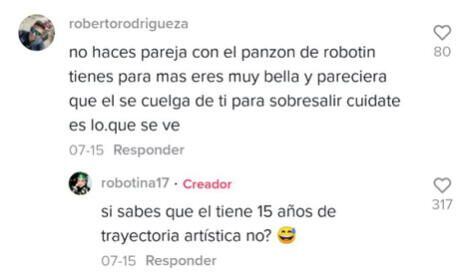 Robotina cuadra a seguidor que la acusó de usar a Robotín por fama