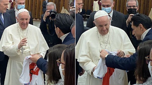 Los jugadores peruanos que saludaron al Papa Francisco. Foto: @Nela0212.