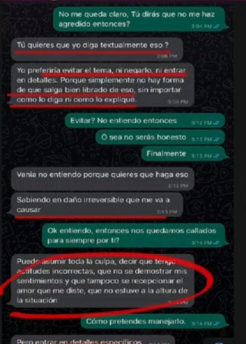 Mario Irivarren reconocería que agredió a Vania Bludau en nuevos chats de WhatsApp