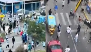 Barristas de Universitario y Sporting Cristal se enfrentan en las calles del Rímac