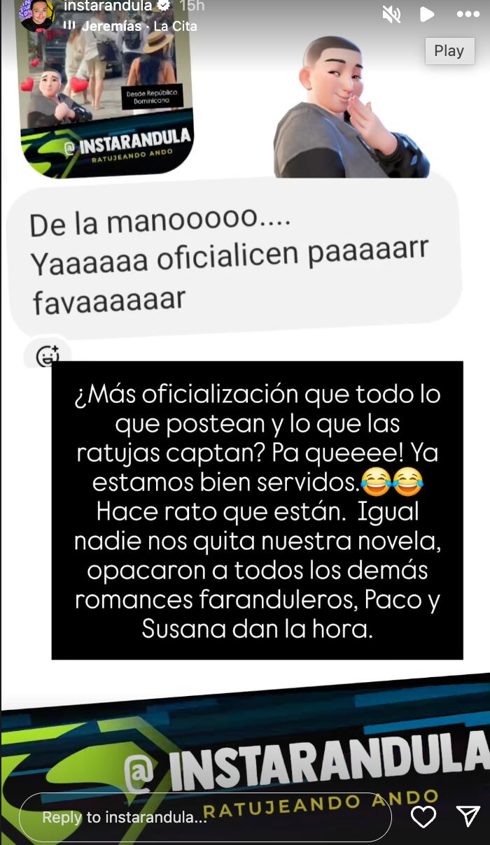 Paco Bazán muy enamorado