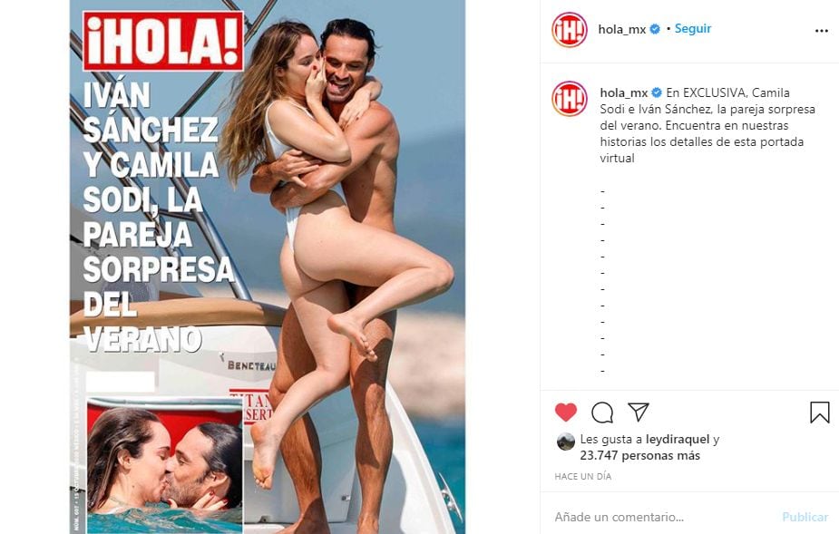 La revista ¡Hola! México publicó unas fotografías de Camila Sodi e Iván Sánchez en Ibiza (Foto: Instagram / Hola México)