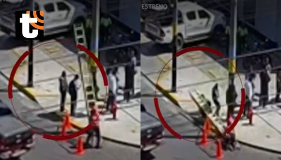 Chimbote: escalera telescópica cae sobre adulto mayor y lo deja grave