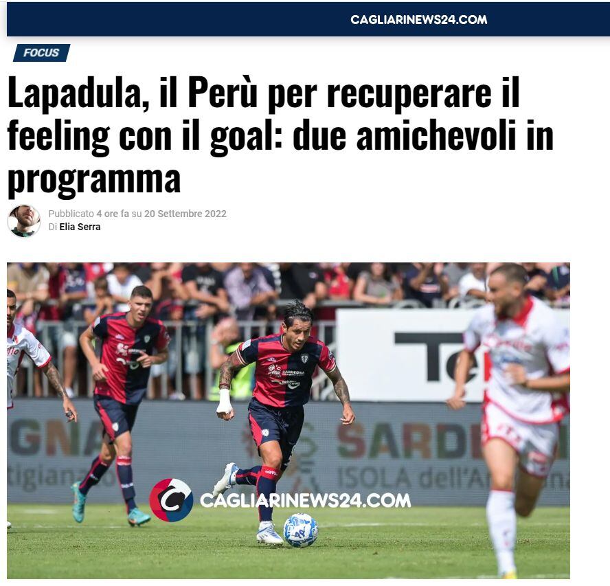 Atacante no la pasa bien en el Cagliari y arrancó en la banca en el duelo contra Venezia